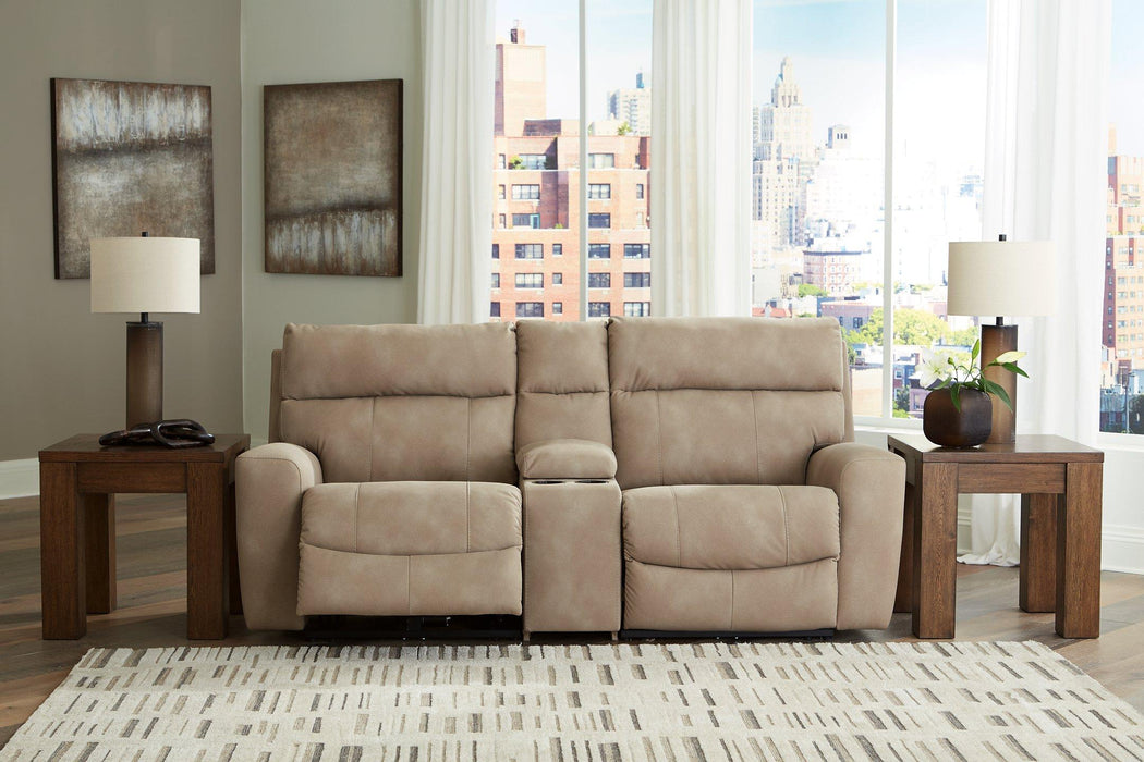 Next-Gen DuraPella Power Reclining Sectional Loveseat with Console - Carl's Furniture (Garden City, KS)