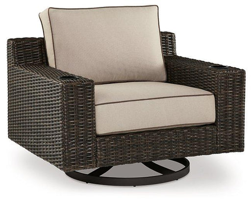 Coastline Bay Outdoor Swivel Lounge with Cushion - Carl's Furniture (Garden City, KS)