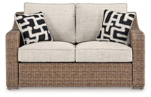 Beachcroft Outdoor Loveseat with Cushion - Carl's Furniture (Garden City, KS)
