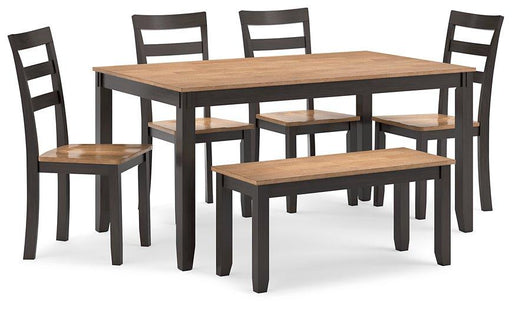 Gesthaven Dining Table with 4 Chairs and Bench (Set of 6) - Carl's Furniture (Garden City, KS)