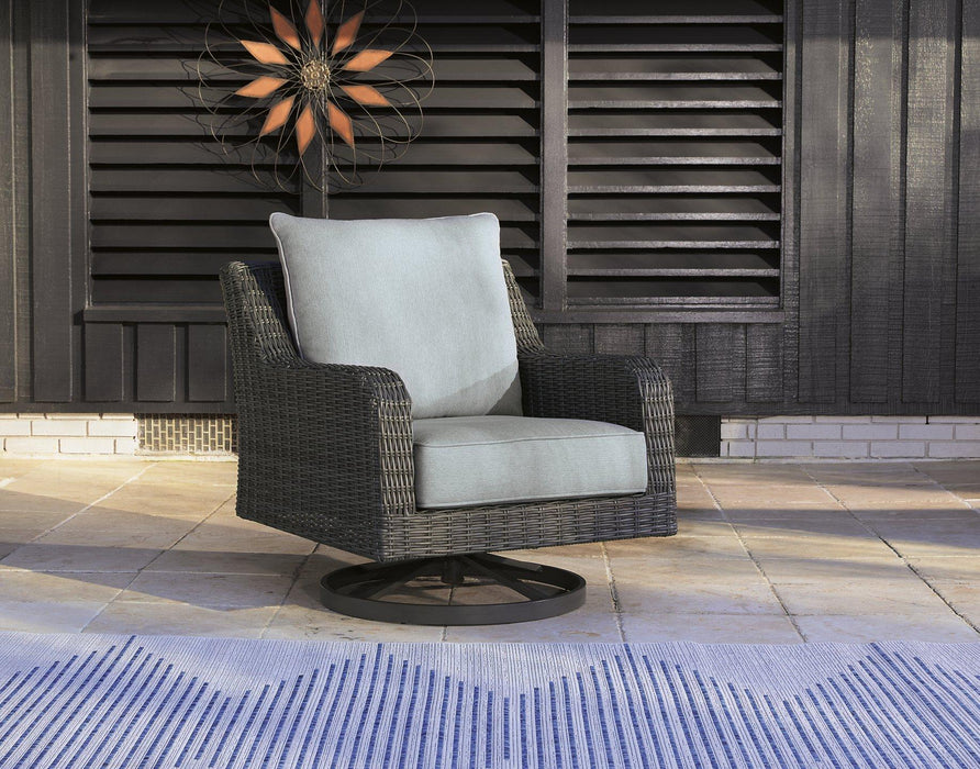 Elite Park Outdoor Swivel Lounge with Cushion - Carl's Furniture (Garden City, KS)