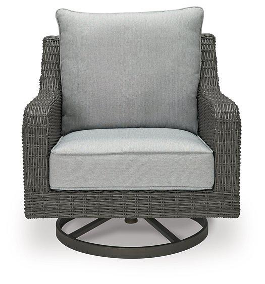 Elite Park Outdoor Swivel Lounge with Cushion - Carl's Furniture (Garden City, KS)