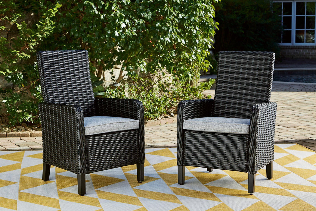 Beachcroft Outdoor Arm Chair with Cushion (Set of 2) - Carl's Furniture (Garden City, KS)