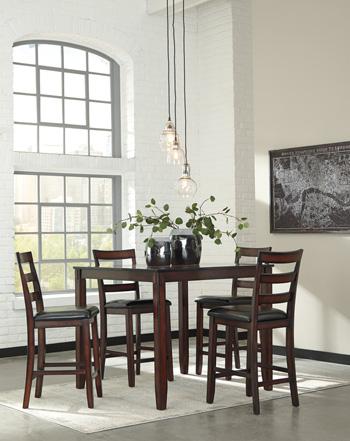 Coviar Counter Height Dining Table and Bar Stools (Set of 5) - Carl's Furniture (Garden City, KS)