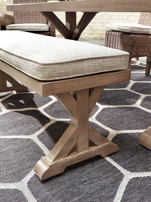 Beachcroft Outdoor Bench with Cushion - Carl's Furniture (Garden City, KS)