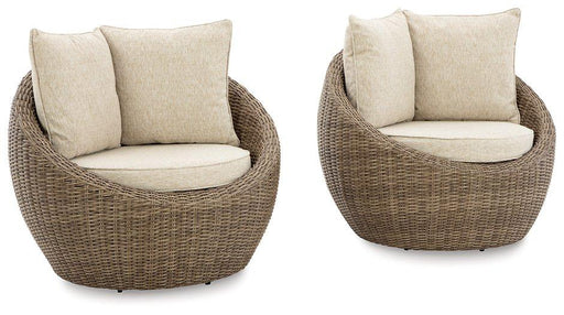 Danson Swivel Lounge with Cushion (Set of 2) - Carl's Furniture (Garden City, KS)