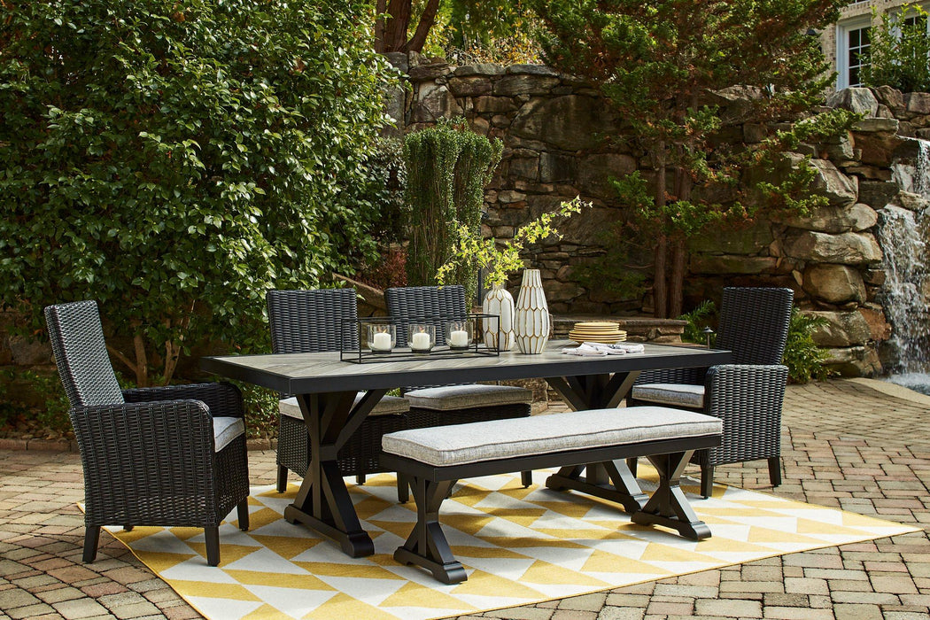Beachcroft Outdoor Bench with Cushion - Carl's Furniture (Garden City, KS)
