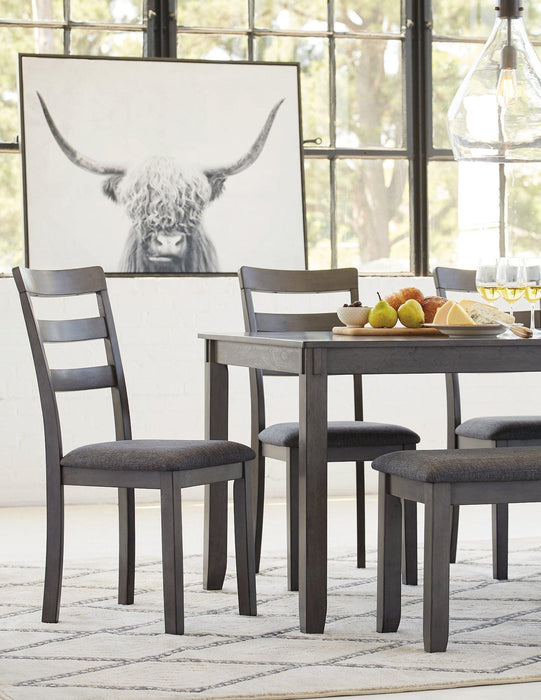 Bridson Dining Table and Chairs with Bench (Set of 6) - Carl's Furniture (Garden City, KS)
