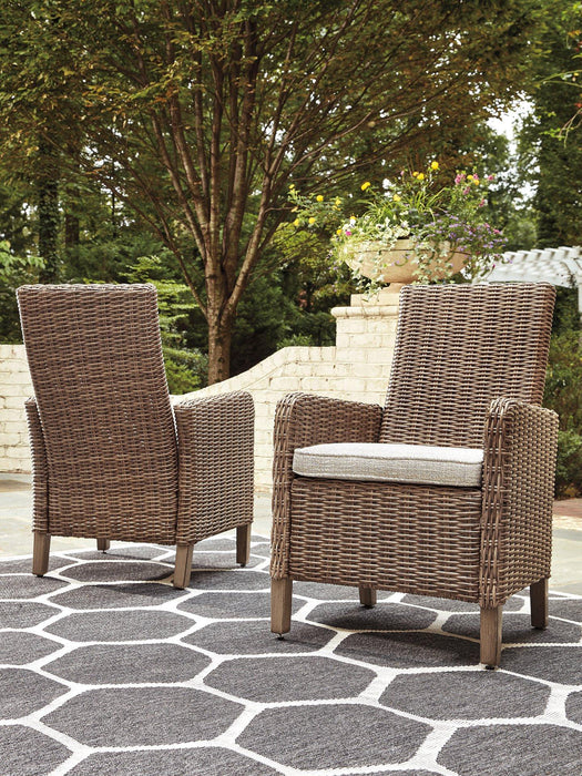 Beachcroft Outdoor Arm Chair with Cushion (Set of 2) - Carl's Furniture (Garden City, KS)