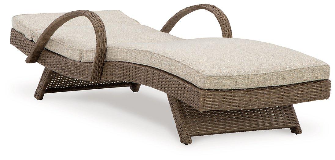 Beachcroft Outdoor Chaise Lounge with Cushion - Carl's Furniture (Garden City, KS)