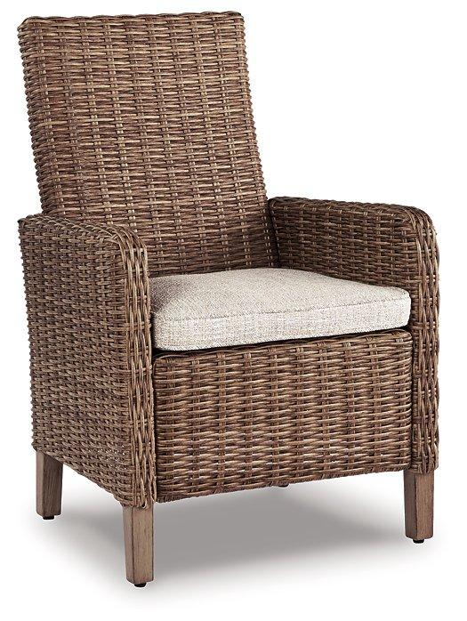 Beachcroft Outdoor Arm Chair with Cushion (Set of 2) - Carl's Furniture (Garden City, KS)