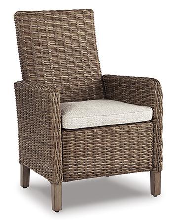 Beachcroft Outdoor Arm Chair with Cushion (Set of 2) - Carl's Furniture (Garden City, KS)