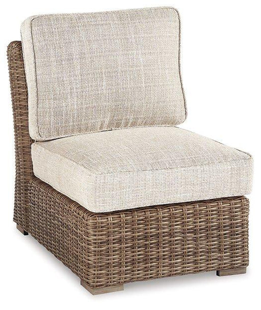 Beachcroft Outdoor Armless Chair with Cushion - Carl's Furniture (Garden City, KS)