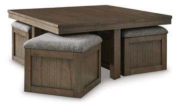 Boardernest Coffee Table with 4 Stools - Carl's Furniture (Garden City, KS)