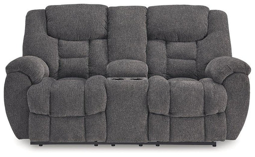 Foreside Reclining Loveseat with Console - Carl's Furniture (Garden City, KS)