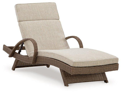 Beachcroft Outdoor Chaise Lounge with Cushion - Carl's Furniture (Garden City, KS)
