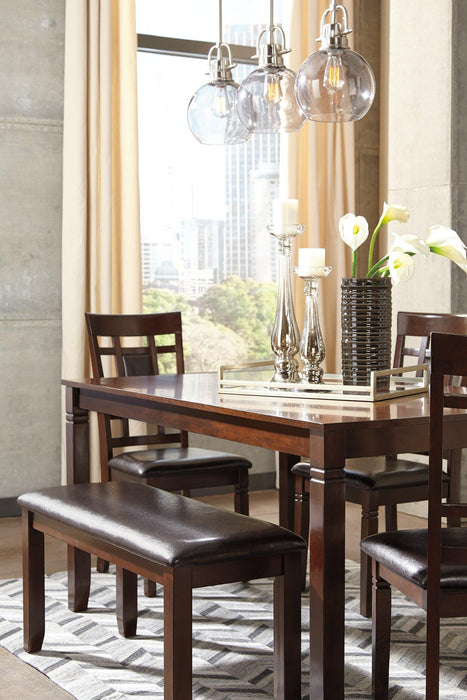 Bennox Dining Table and Chairs with Bench (Set of 6) - Carl's Furniture (Garden City, KS)