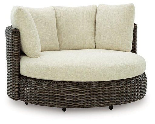 Kimora Outdoor Swivel Lounge Chair with Cushion - Carl's Furniture (Garden City, KS)
