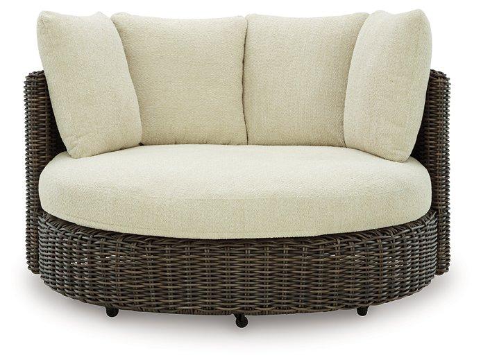 Kimora Outdoor Swivel Lounge Chair with Cushion - Carl's Furniture (Garden City, KS)