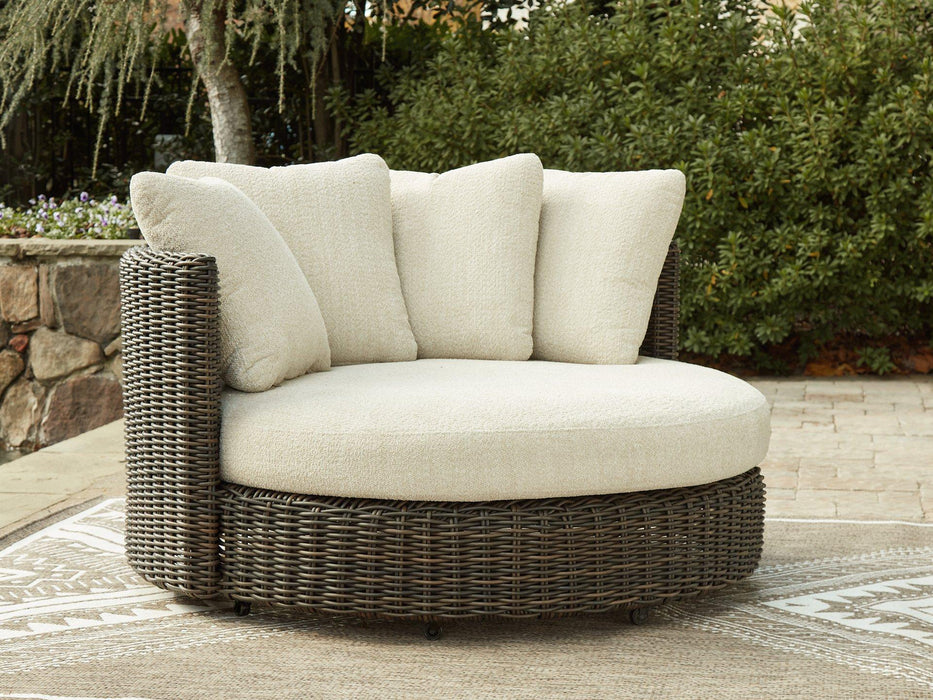 Kimora Outdoor Swivel Lounge Chair with Cushion - Carl's Furniture (Garden City, KS)