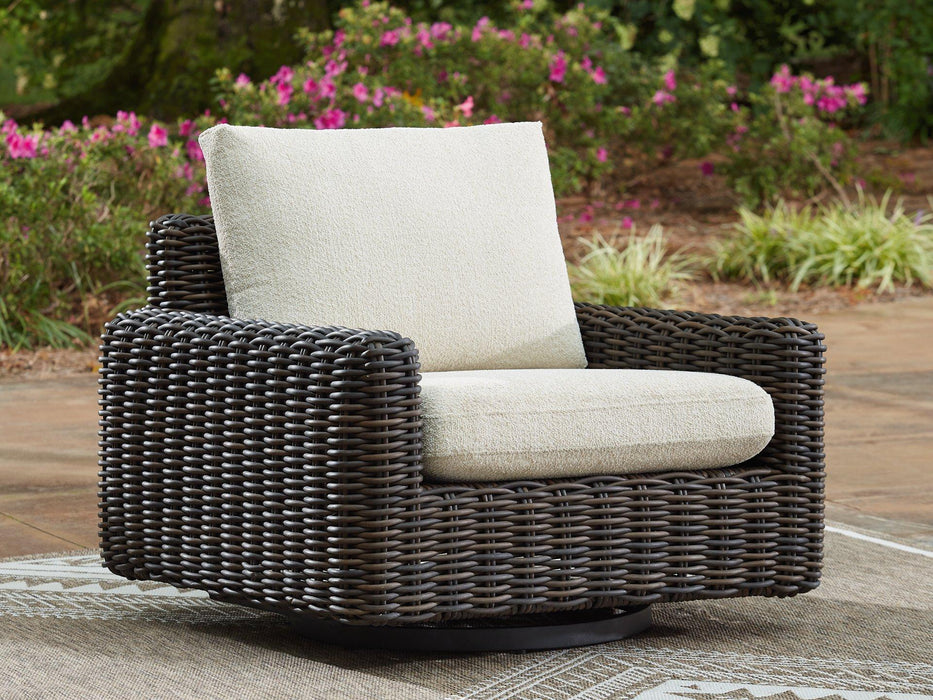 Kimora Outdoor Swivel Lounge Chair - Carl's Furniture (Garden City, KS)