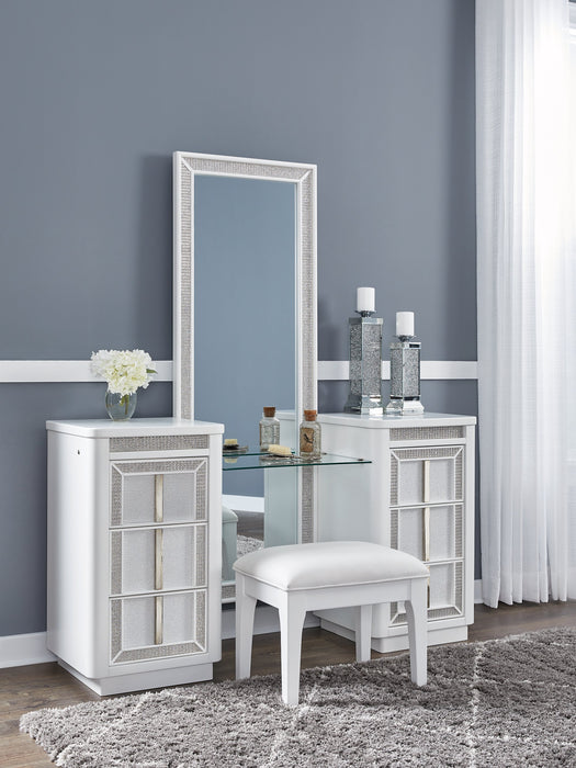 Chalanna Vanity with Mirror - Carl's Furniture (Garden City, KS)