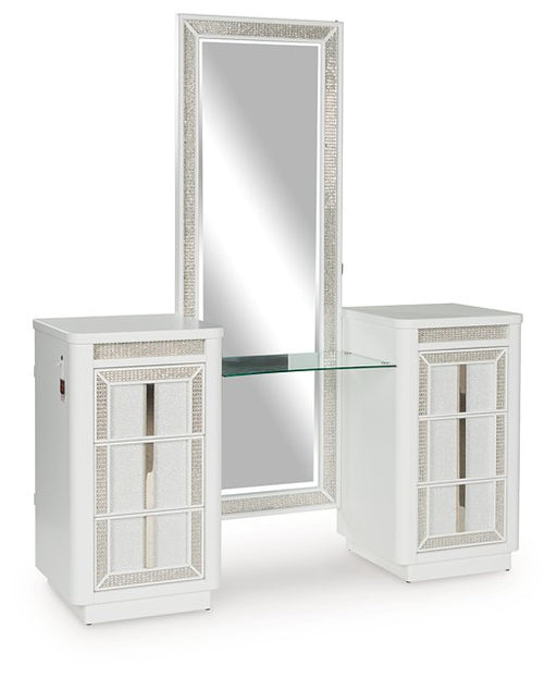 Chalanna Vanity with Mirror - Carl's Furniture (Garden City, KS)