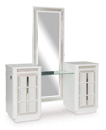 Chalanna Vanity with Mirror - Carl's Furniture (Garden City, KS)