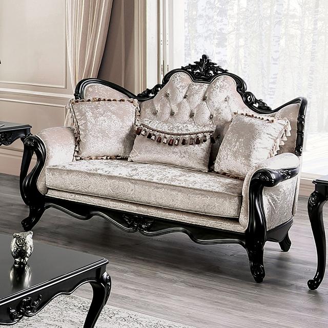Acapulco White & Espresso Loveseat - Carl's Furniture (Garden City, KS)