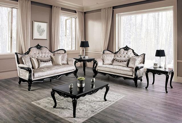 Acapulco White & Espresso Loveseat - Carl's Furniture (Garden City, KS)