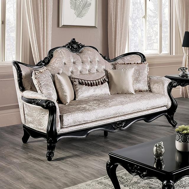 Acapulco White & Espresso Sofa - Carl's Furniture (Garden City, KS)