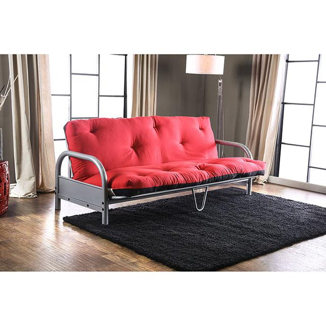 Aksel Black/Red Futon Mattress, Black, Red & Gray - Carl's Furniture (Garden City, KS)