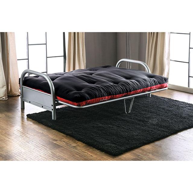 Aksel Black/Red Futon Mattress, Black, Red & Gray - Carl's Furniture (Garden City, KS)