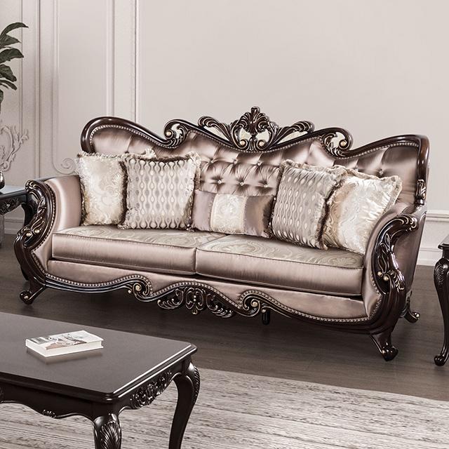 Albacete Sofa Campage & Walnut - Carl's Furniture (Garden City, KS)