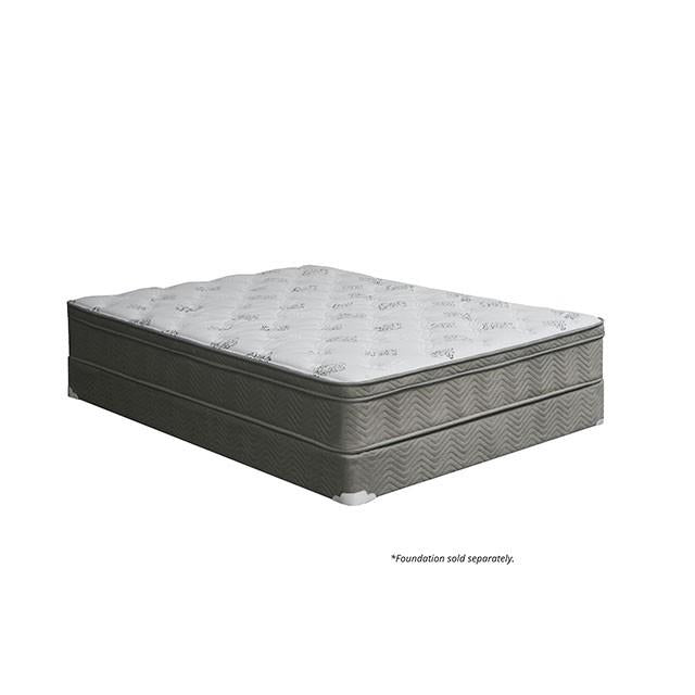 ALEKSA White, Gray 11" Euro Top Mattress, Cal.King, E.King, Full, & Queen - Carl's Furniture (Garden City, KS)
