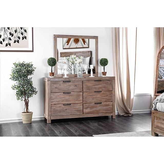 Wynton Weathered Light Oak Mirror - Carl's Furniture (Garden City, KS)