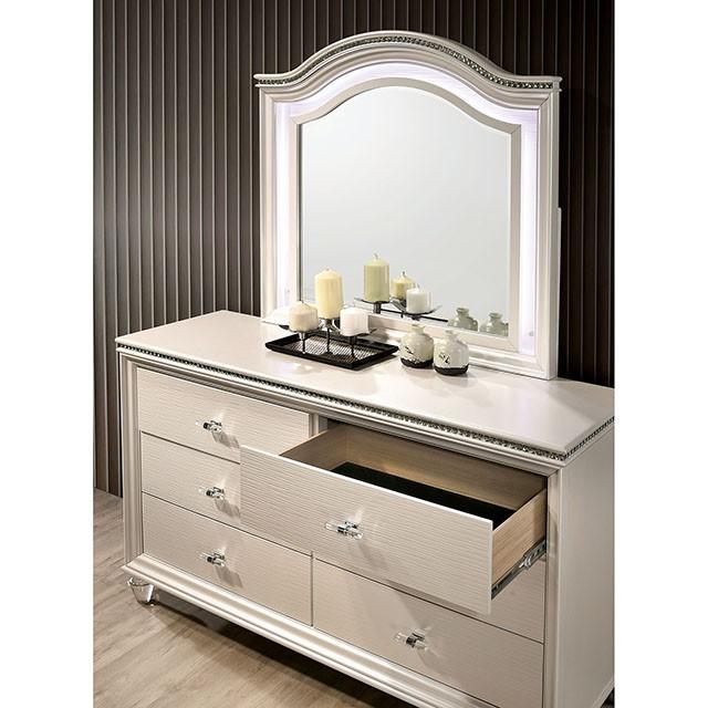 ALLIE Dresser Beige & Rose Gold - Carl's Furniture (Garden City, KS)
