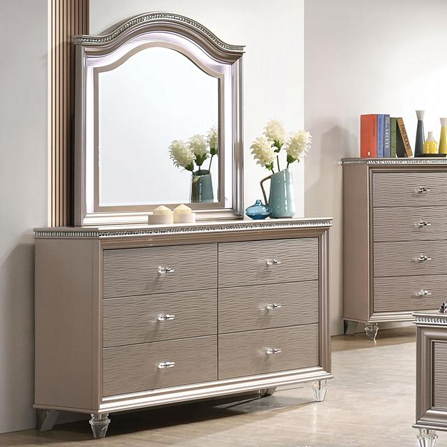ALLIE Dresser Beige & Rose Gold - Carl's Furniture (Garden City, KS)