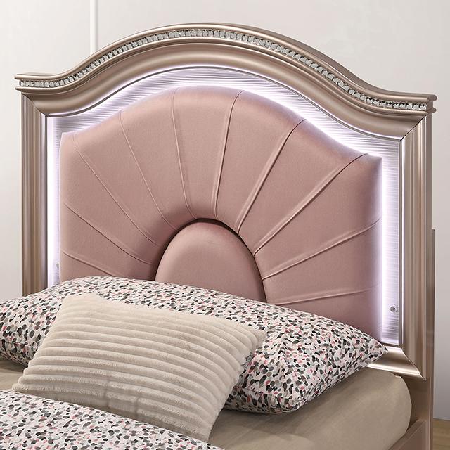 ALLIE Twin & Full Rose Gold Bed - Carl's Furniture (Garden City, KS)
