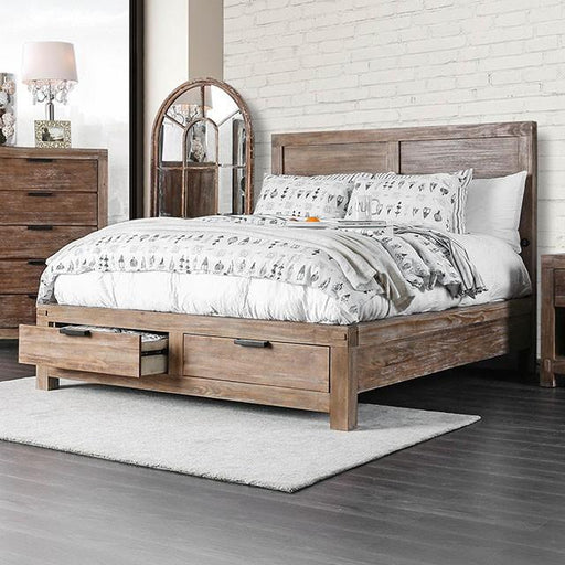 Wynton Weathered Light Oak Cal.King, E.King, & Queen Bed - Carl's Furniture (Garden City, KS)