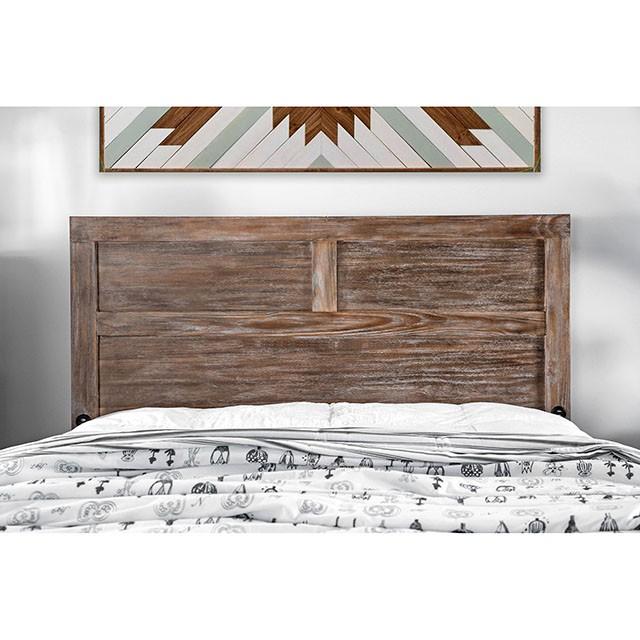 Wynton Weathered Light Oak Cal.King, E.King, & Queen Bed - Carl's Furniture (Garden City, KS)