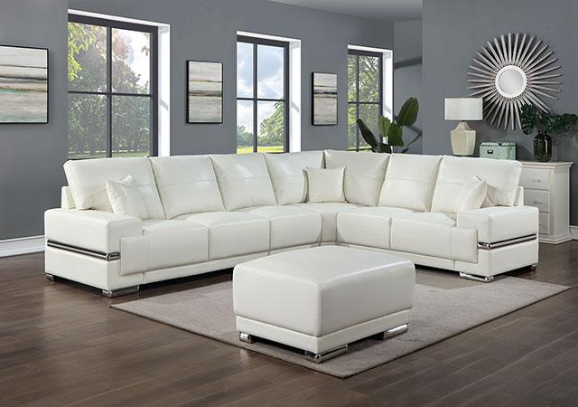 ALTHEA Ottoman, White - Carl's Furniture (Garden City, KS)