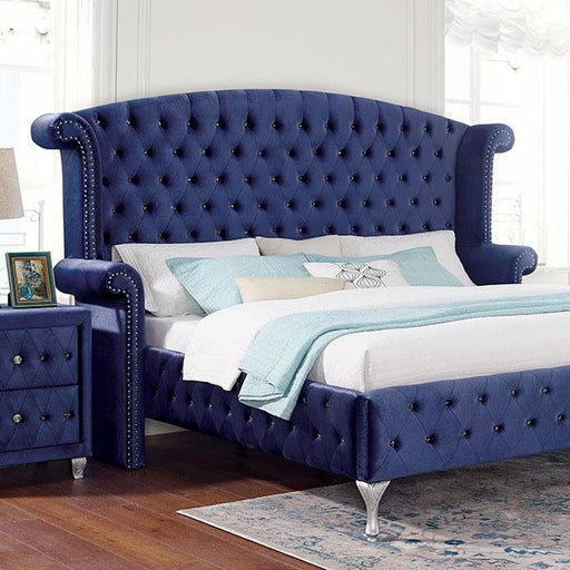 ALZIR Cal.King, E.King, & Queen Bed, Blue - Carl's Furniture (Garden City, KS)