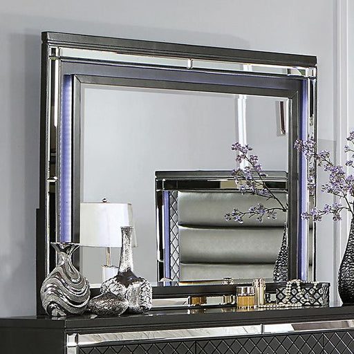 CALANDRIA Mirror w/ LED, Gray - Carl's Furniture (Garden City, KS)