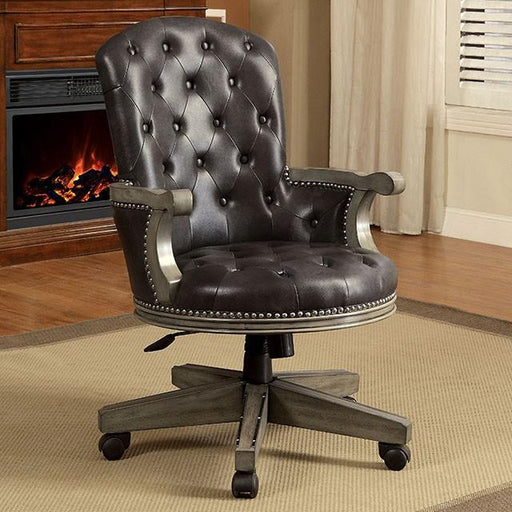 YELENA Gray/Black Height-Adjustable Arm Chair - Carl's Furniture (Garden City, KS)