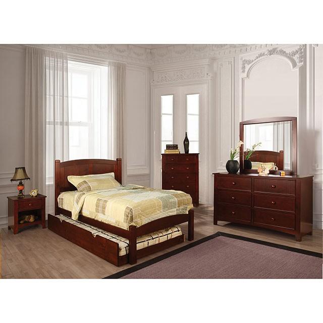 Cara Cherry Twin Bed - Carl's Furniture (Garden City, KS)