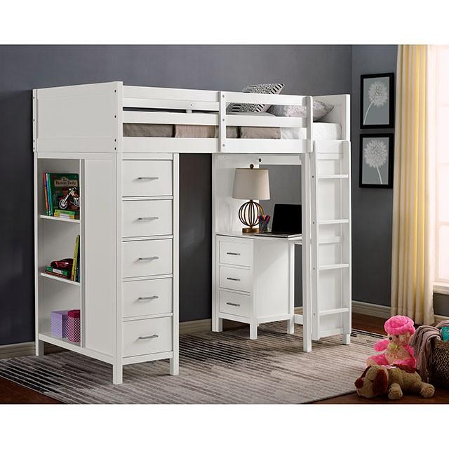 CASSIDY Twin Loft Bed w/ Drawers - Carl's Furniture (Garden City, KS)