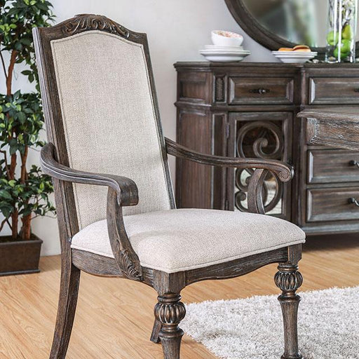 ARCADIA Rustic Natural Tone/ Ivory Arm Chair (2/CTN) - Carl's Furniture (Garden City, KS)