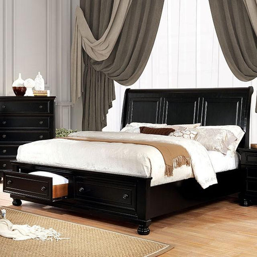 Castor Bed Black, Chrome, & White - Carl's Furniture (Garden City, KS)