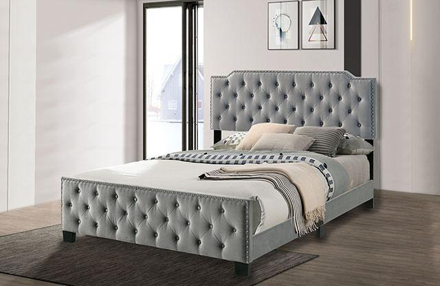Charlize Bed Grey & Navy - Carl's Furniture (Garden City, KS)
